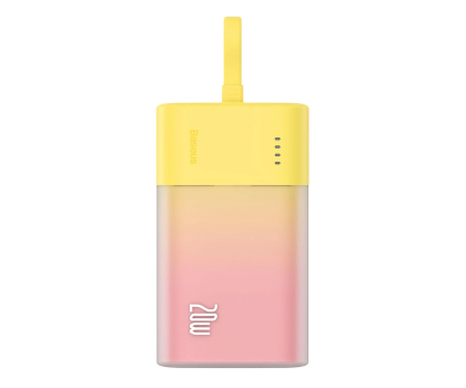 Powerbank Baseus Powerbank Popsicle 5200mAh 20W z kablem zółto-różowy
